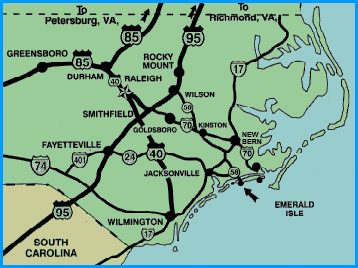 Eastern NC map